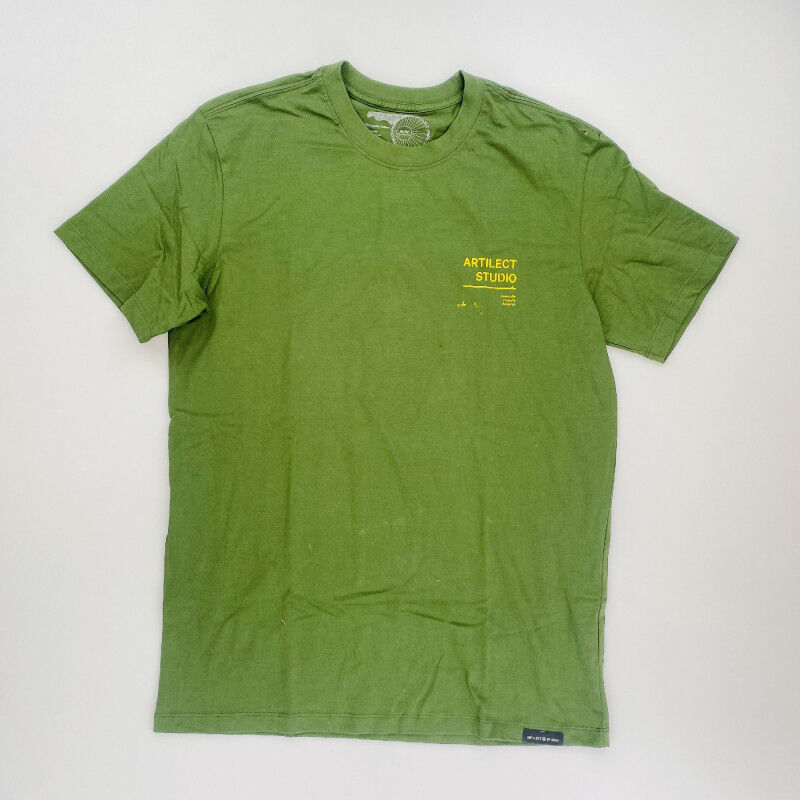 Artilect Men'S Organic Cotton Tee Geo - Second Hand T-shirt - Men's - Olive green - M | Hardloop