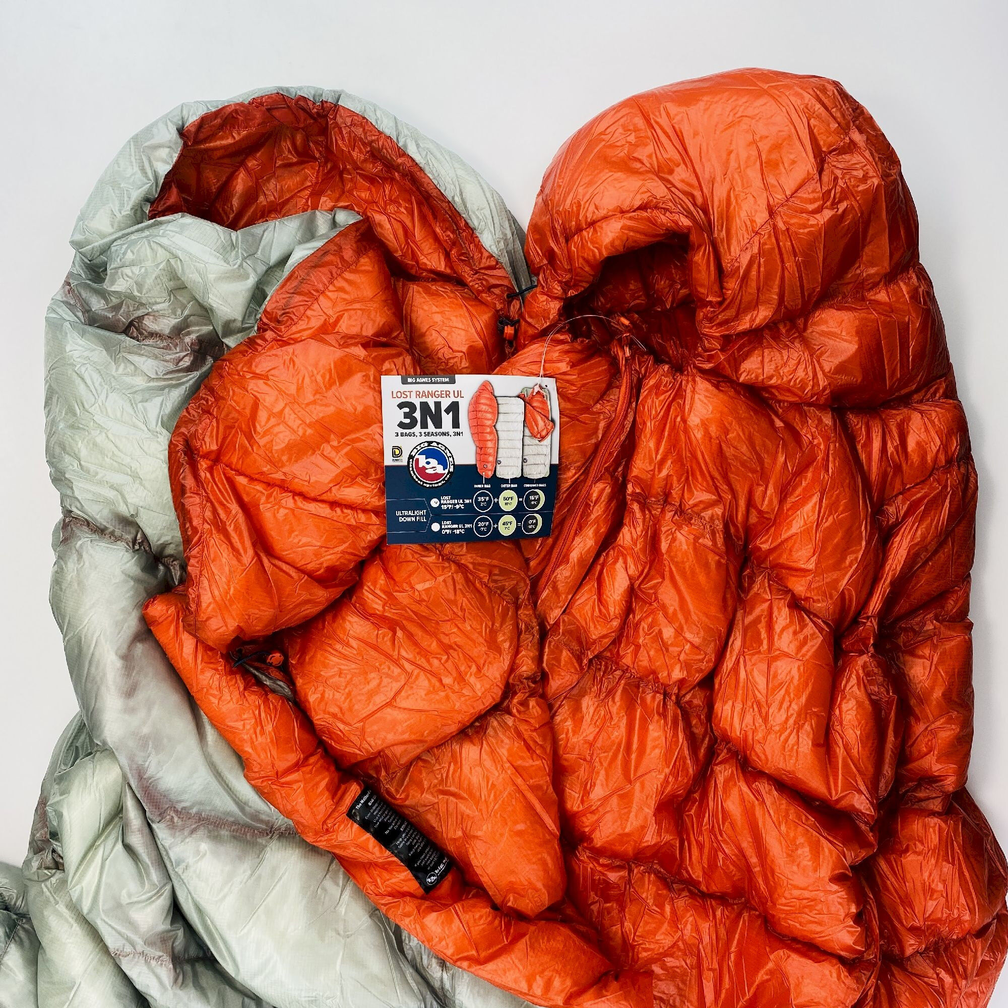 Big Agnes Lost Ranger Ul 3N1 - Sacco a pelo di seconda mano - Grigio - L | Hardloop