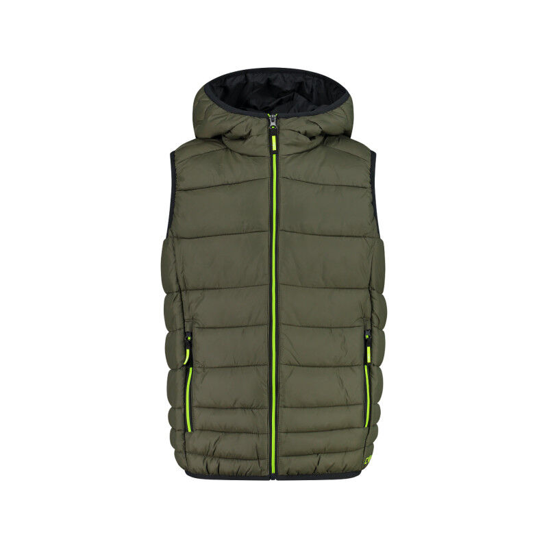 CMP - Kid Vest Fix Hood, Boy, Black Blue, 116