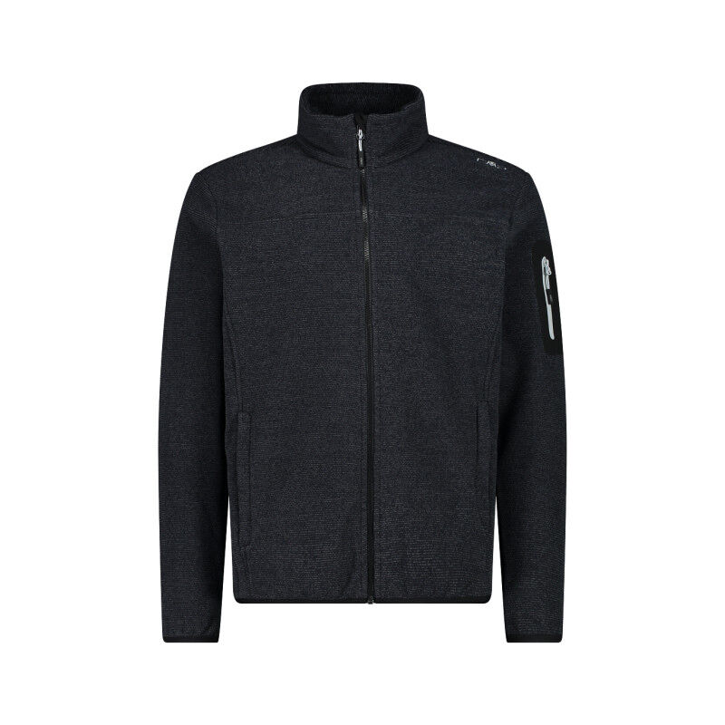 Men's jacquard Knit-Tech fleece with rhombus motif - Fleece jacket - Men's