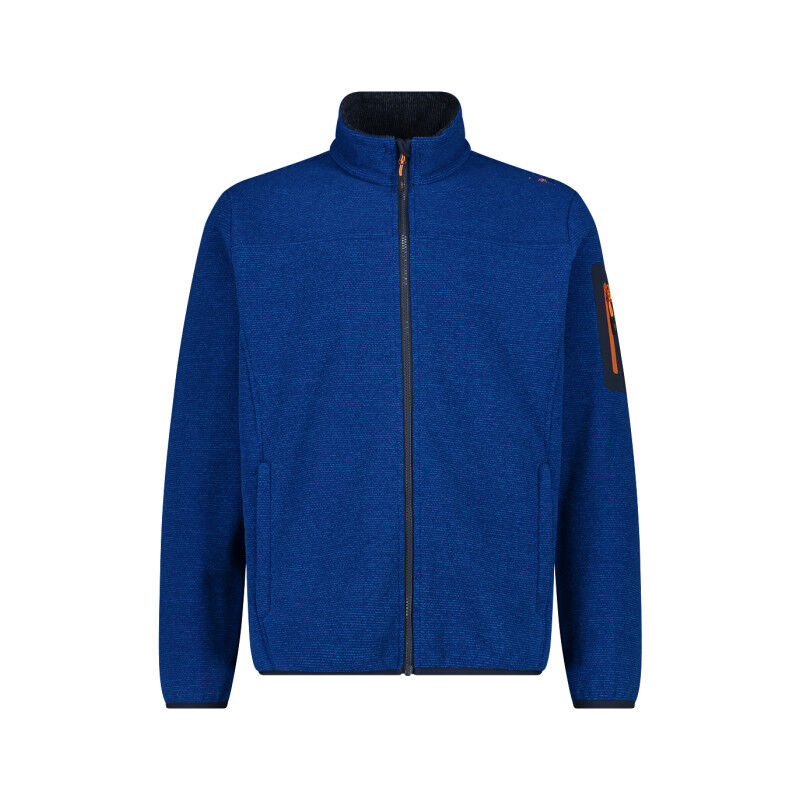 Men's jacquard Knit-Tech fleece with rhombus motif - Bluza polarowa meska