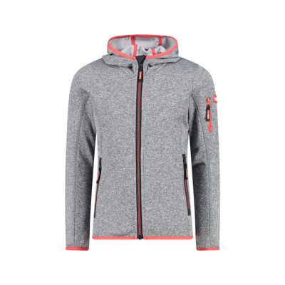 Girl's hooded sweatshirt in Knit-Tech fleece - Bluza polarowa dziecięca