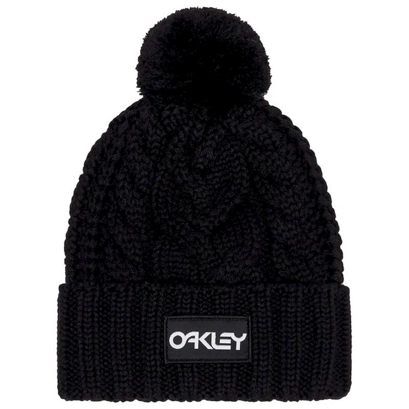 Oakley Harper Pom Beanie - Bonnet femme Black / White Logo Taille unique