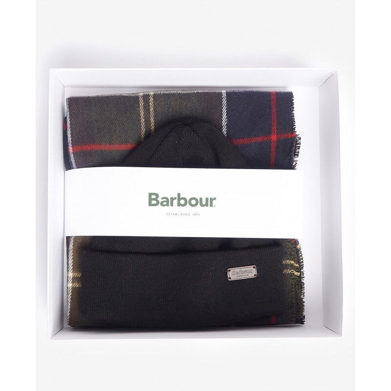 Barbour Swinton Beanie & Galingale Scarf Gift Set - Czapka męska | Hardloop