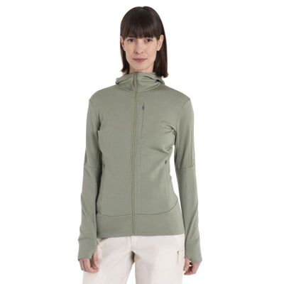260 Quantum IV LS Zip Hoodie - Forro polar de lana merina - Mujer