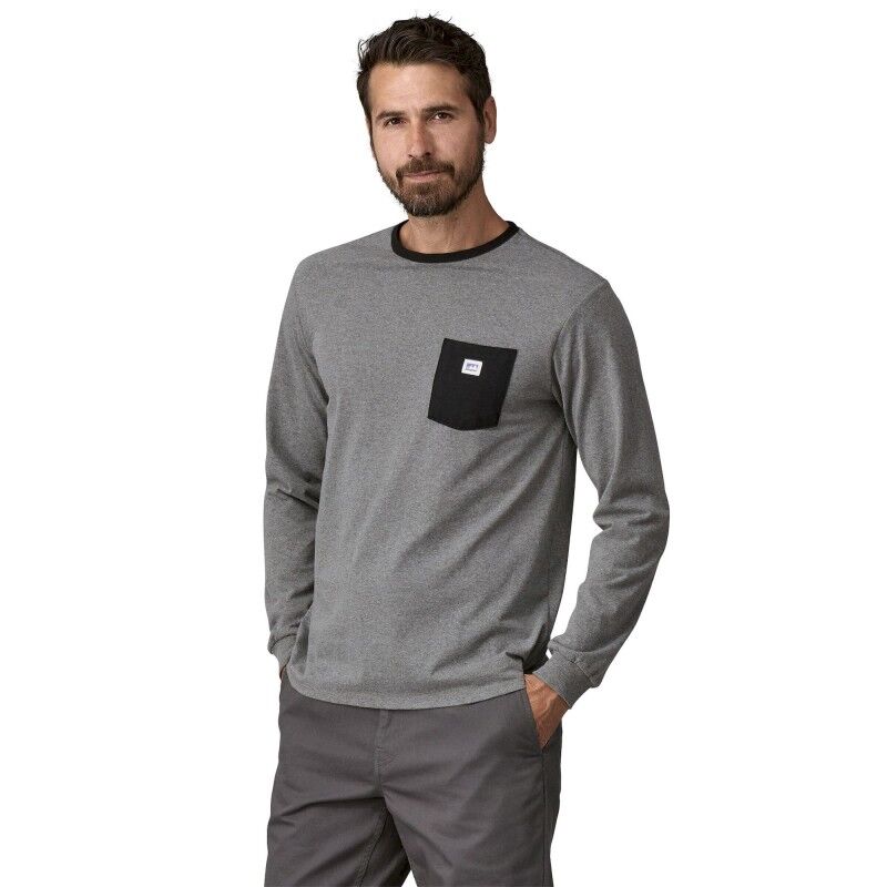 Patagonia Long-Sleeved Shop Sticker Pocket Responsibili-Tee - T-shirt | Hardloop