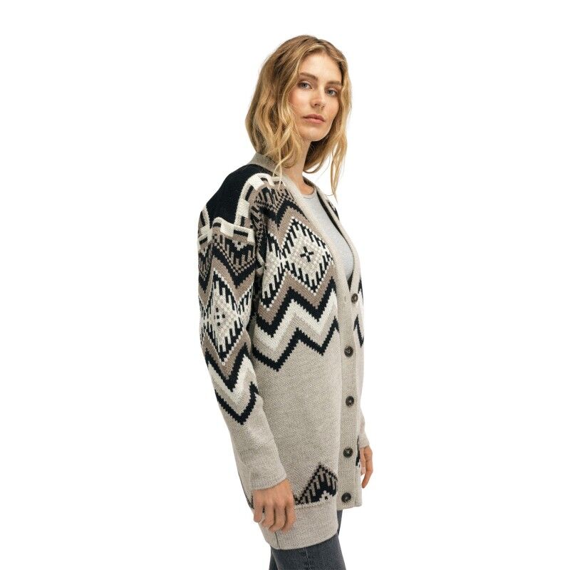 (取寄) ダーレオブノルウェー レディース スカラ カーディガン Dale of Norway women Skala Cardigan Sand/Black/Off-White Dale of Norway Skåla Cardigan - Jumper - Women's | Hardloop
