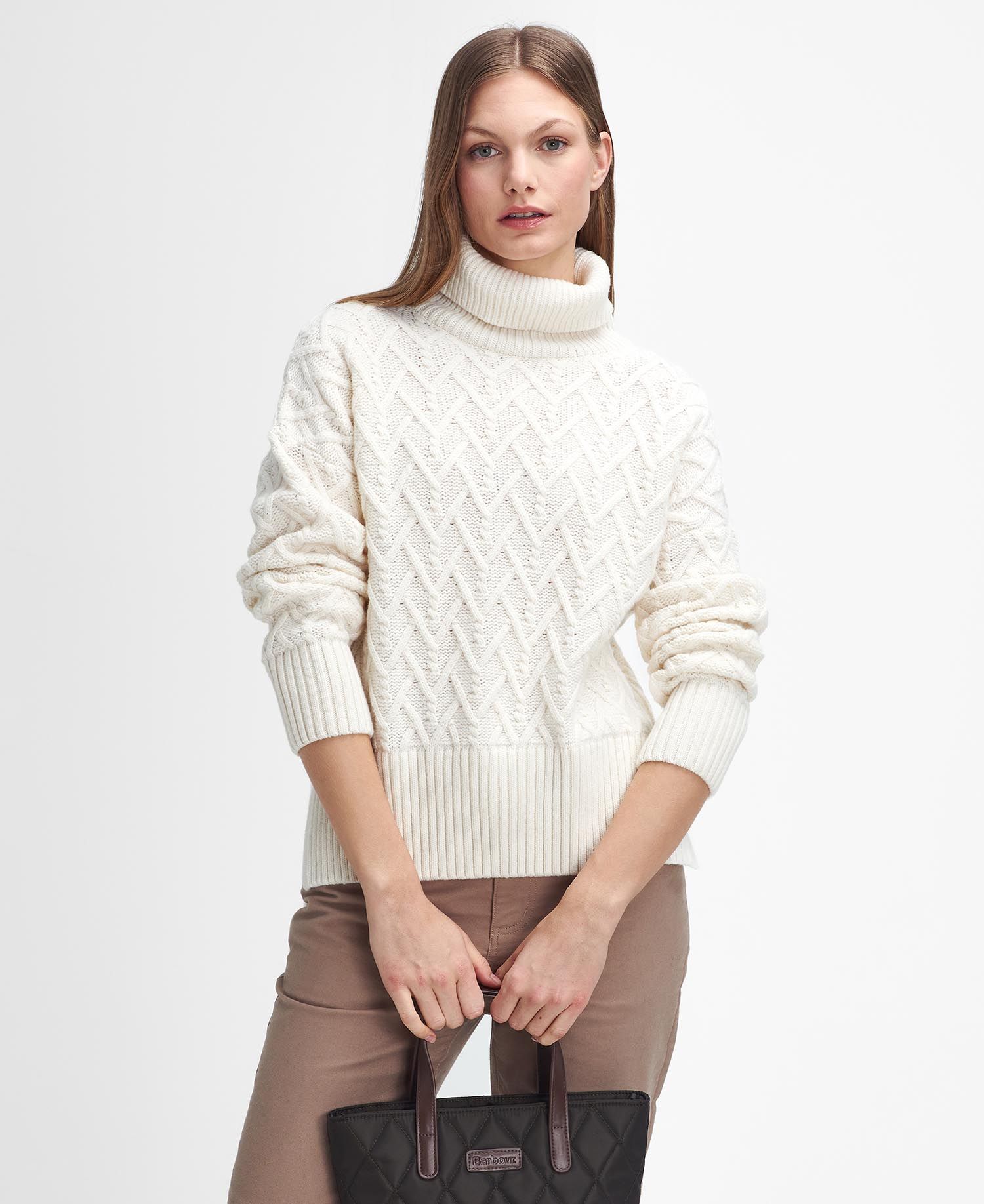 Barbour Clarence Cable-Knit Roll-Neck Jumper - Jerséis - Mujer | Hardloop