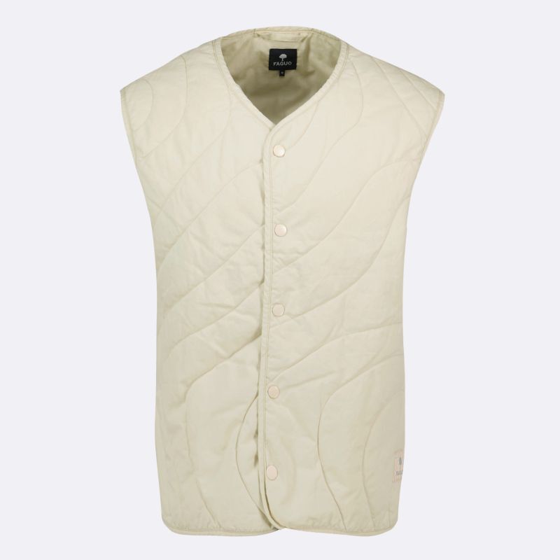 Replay Mens Quilted Gilet Vest In Khaki Green