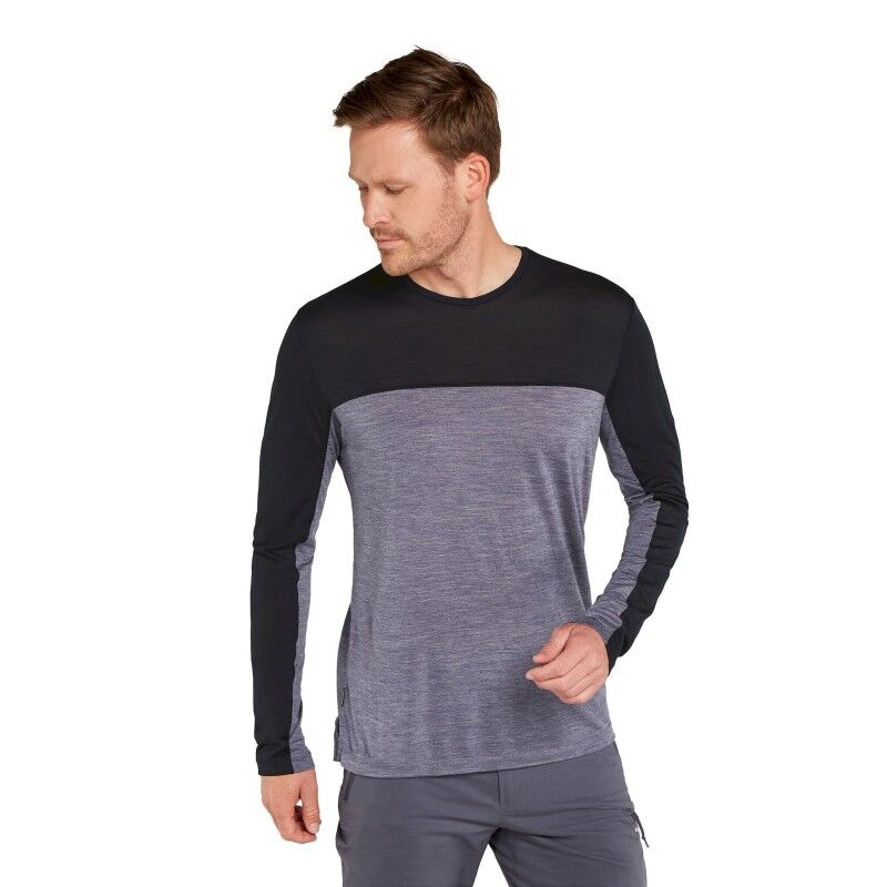 Chemise Manches Courtes Icebreaker Merino - Gris, Taille L, Laine Mérinos Mélangée