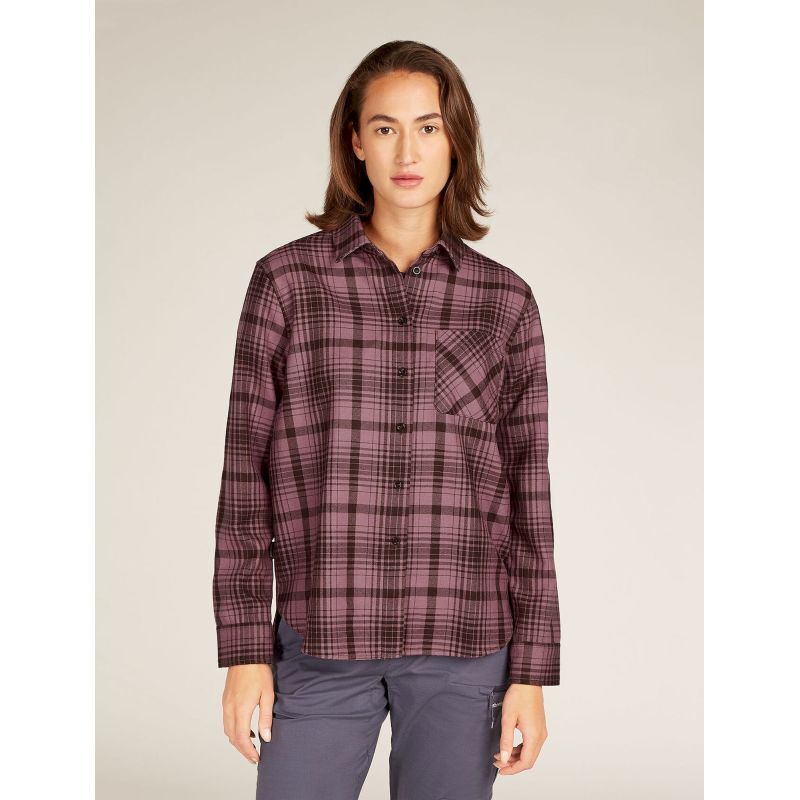 Icebreaker Merino 200 Dawnder LS Flannel Shirt Plaid - Shirt - Women's | Hardloop