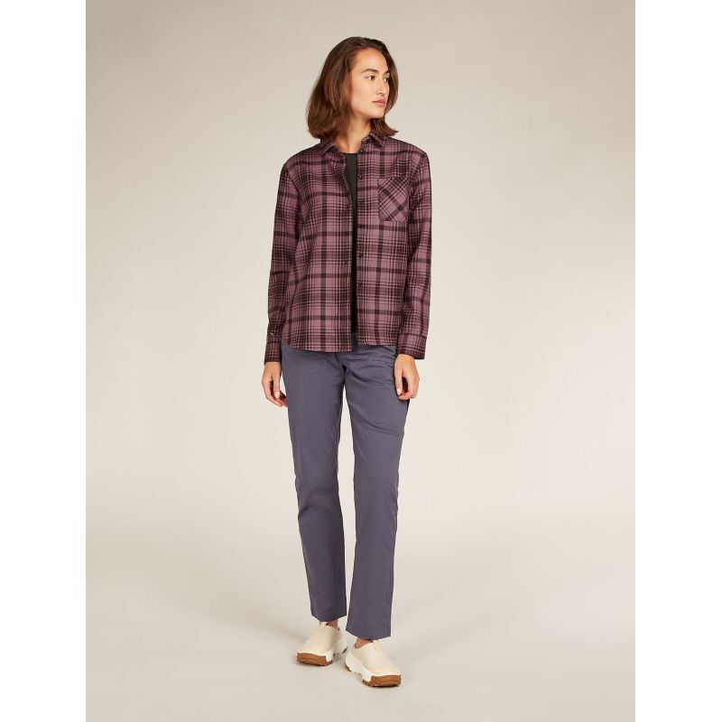 Icebreaker Merino 200 Dawnder LS Flannel Shirt Plaid - Camisa - Mujer | Hardloop