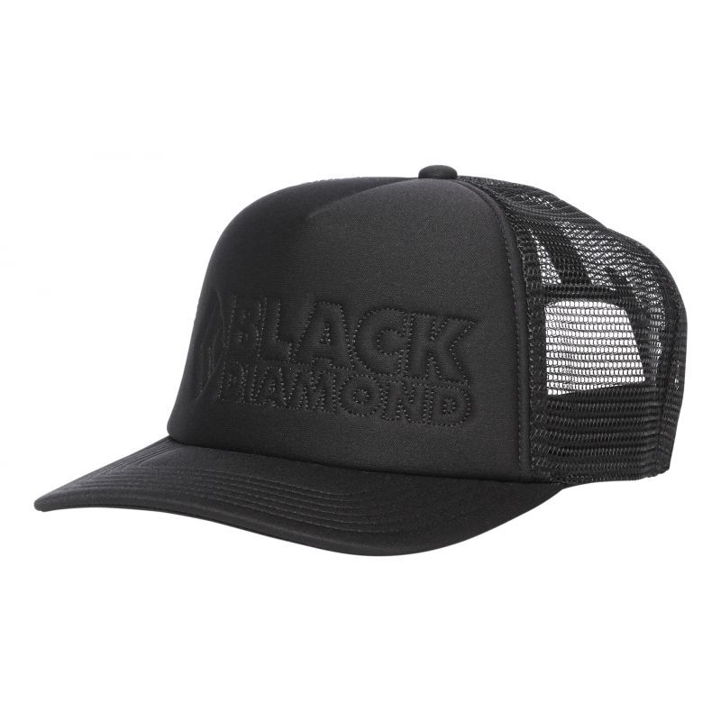 Black diamond flat bill trucker hat online