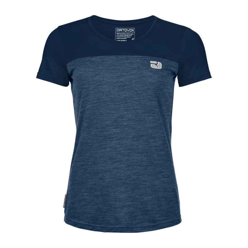 Ortovox 150 Cool Logo TS - T-shirt en laine mérinos femme Deep Ocean XS