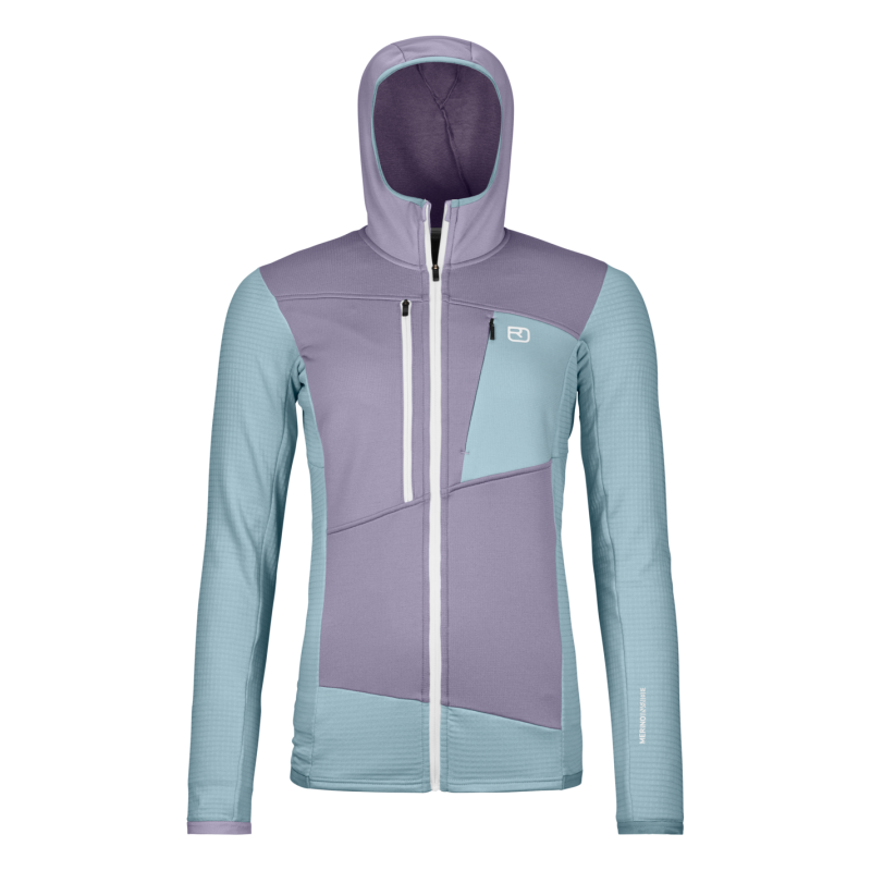 Fleece Grid Hoody - Merino Fleece jacket - Women's