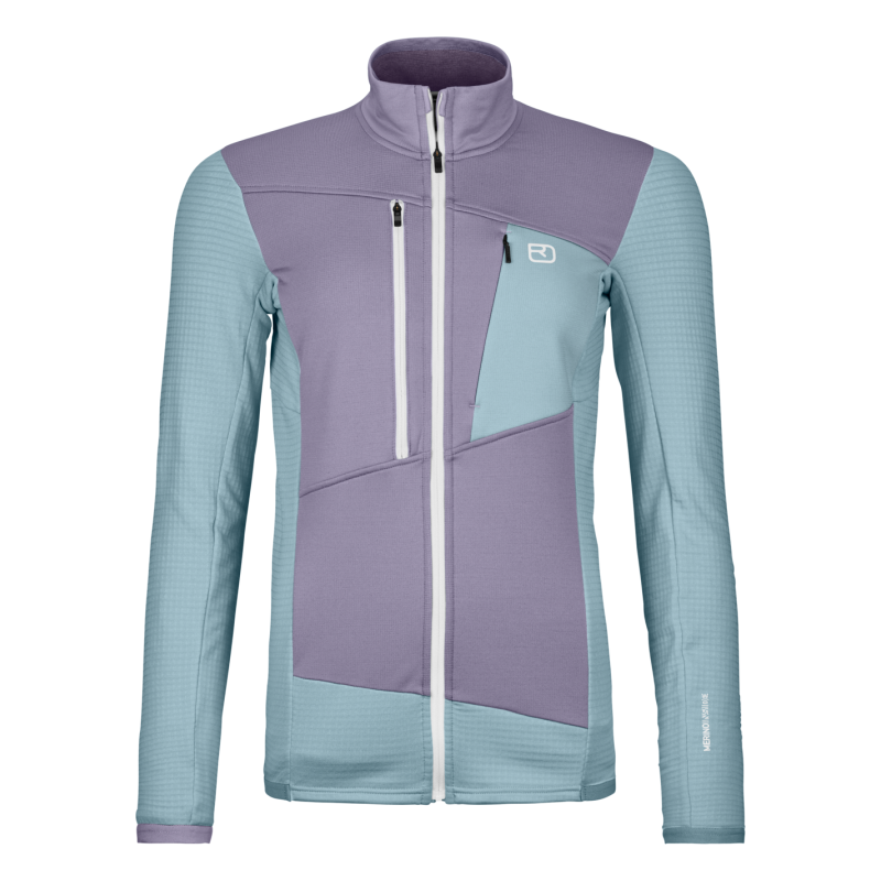 Fleece Grid Jacket - Fleece de lã merino mulher