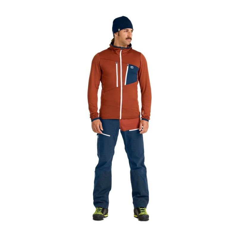 Ortovox Fleece Grid Hoody - Merino Fleecevest - Heren | Hardloop