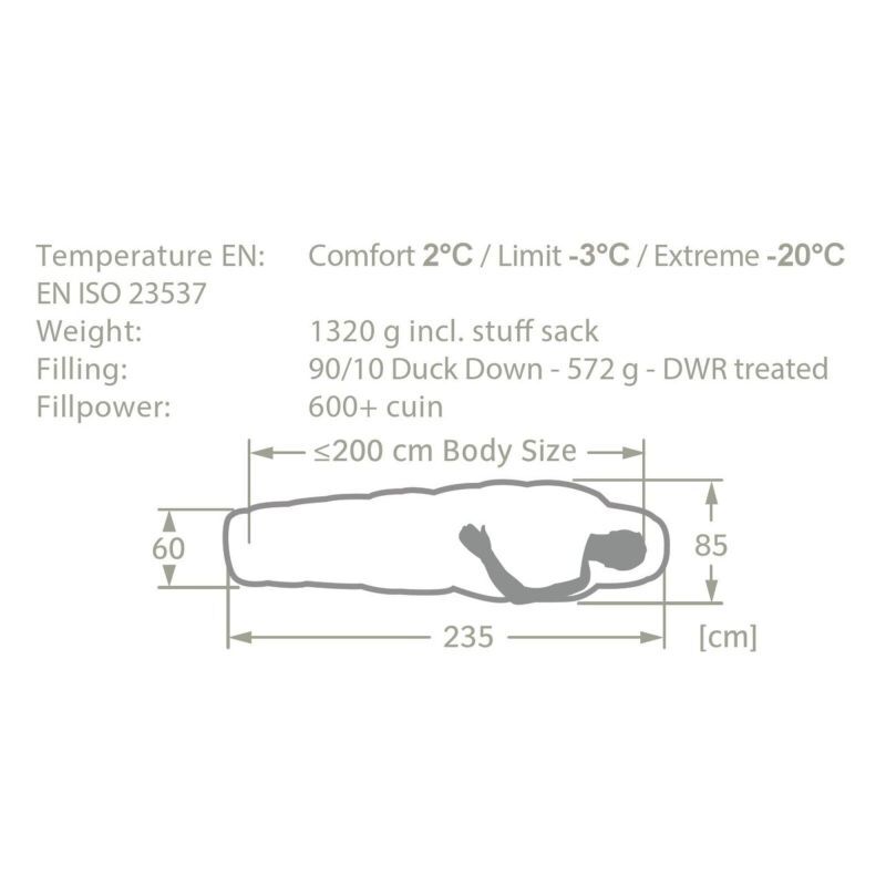 Vaude Hochgrat 500 XL DWN - Makuupussi | Hardloop