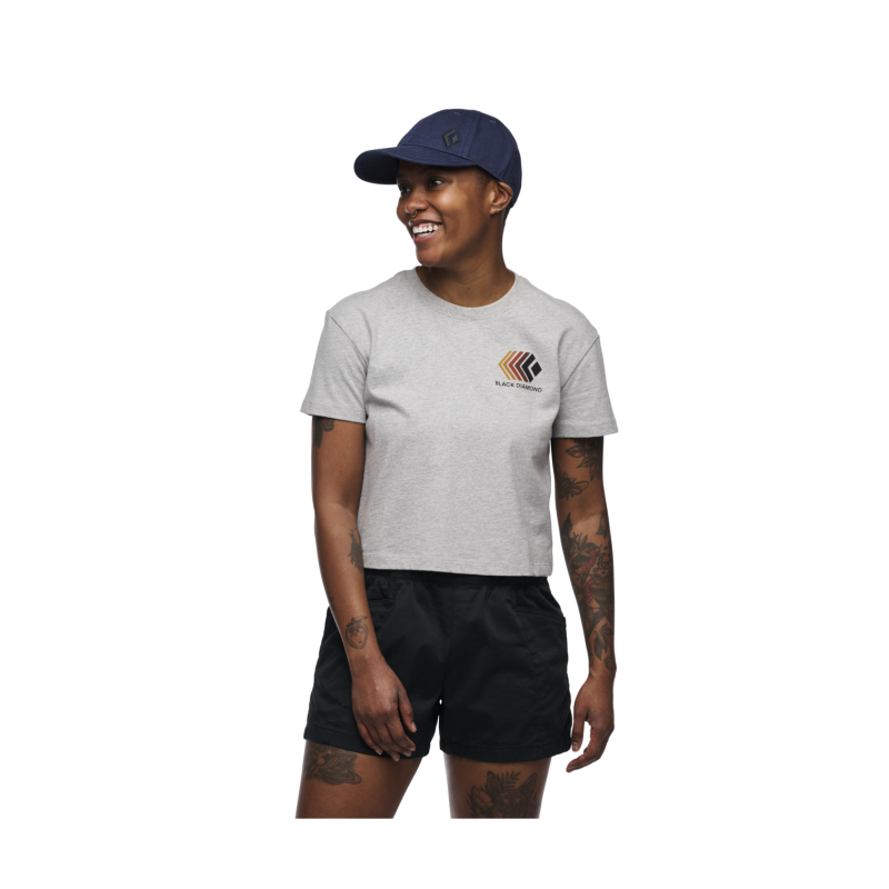Black Diamond Faded Crop SS Tee - T-shirt damski | Hardloop