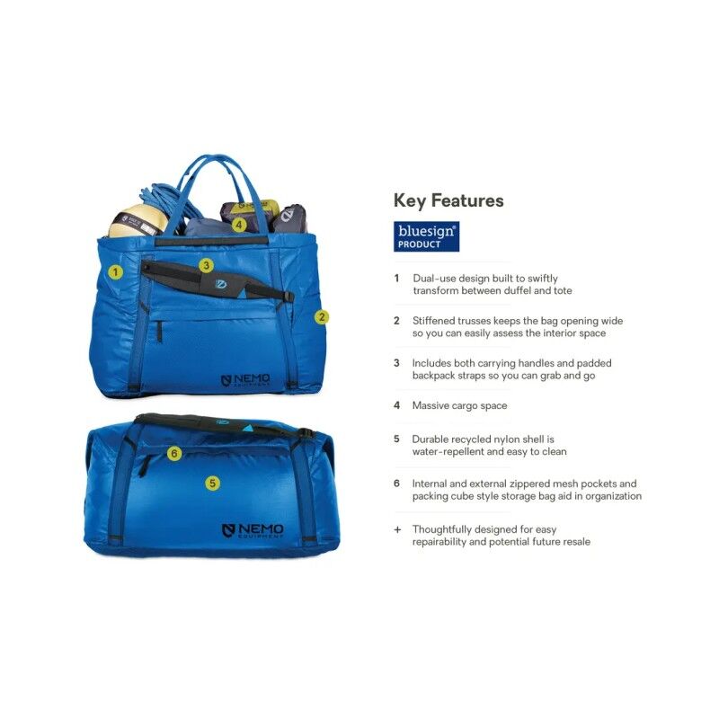 Nemo Double Haul Convertible Duffel 70L - Duffel Bag | Hardloop