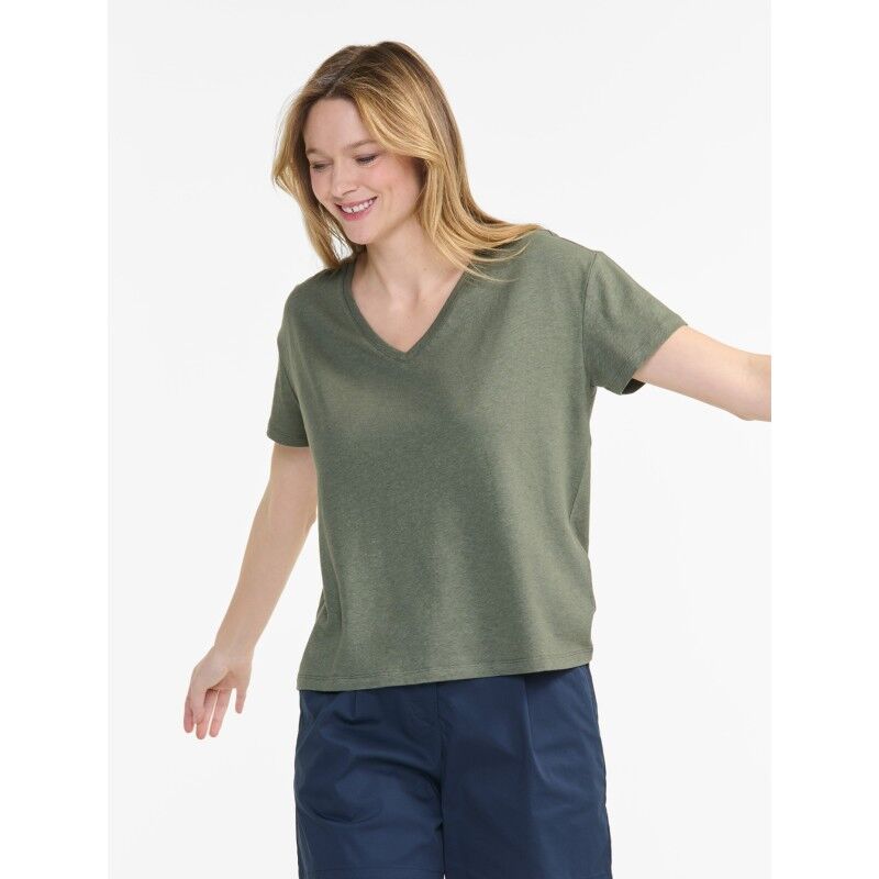 T-Shirt Lin Col V - T-shirt mulher