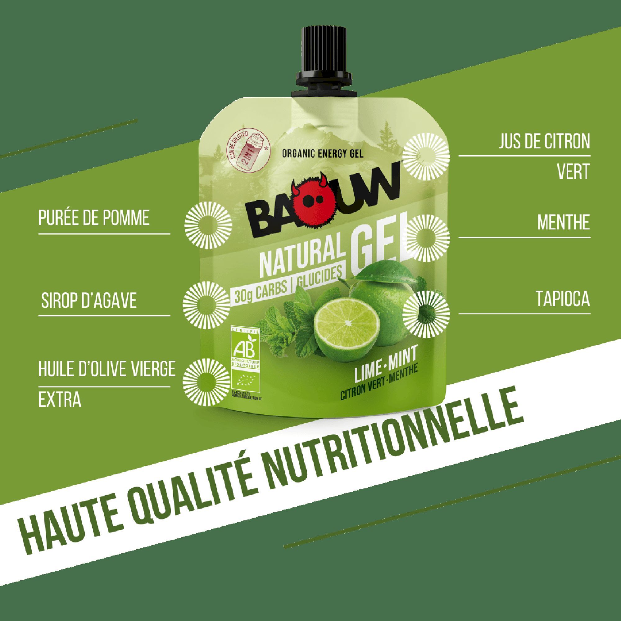 Baouw Citron Vert-Menthe - Energy gel | Hardloop