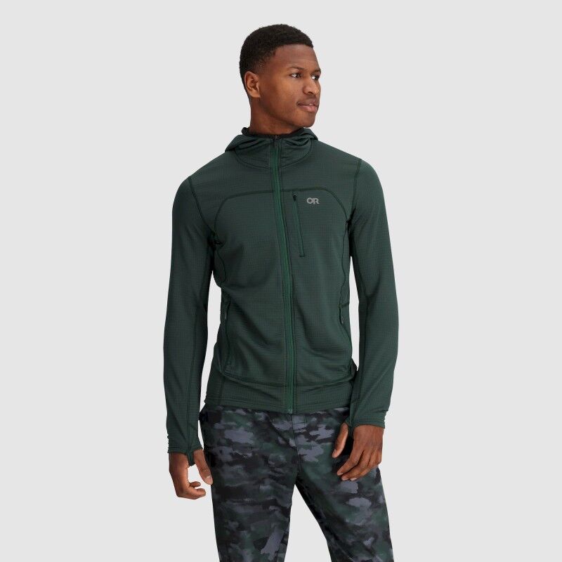 Outdoor Research Vigor Grid Fleece Full Zip Hoodie - Fleecetakki - Miehet | Hardloop