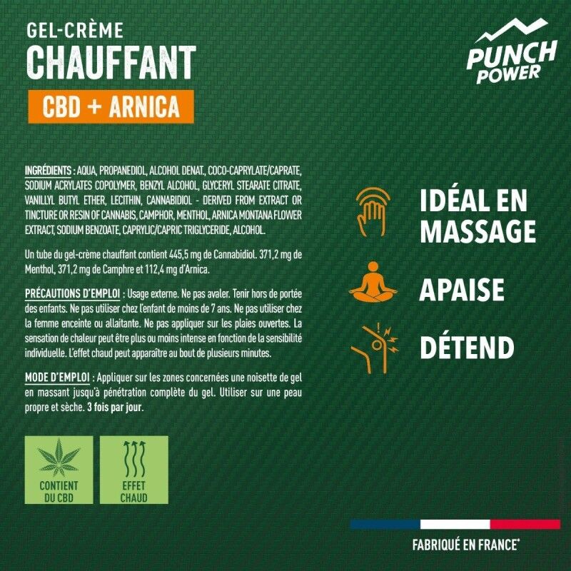 Punch Power Gel-Creme Chauffant CBD + Arnica Tube | Hardloop