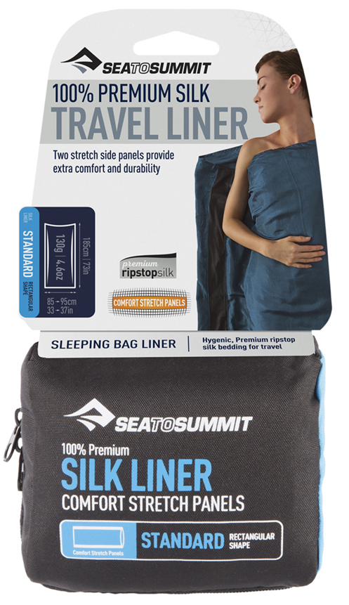 Sea To Summit - Silk Liner Rectangular - Comfort Stretch Panels - Hüttenschlafsack aus Seide und Baumwolle