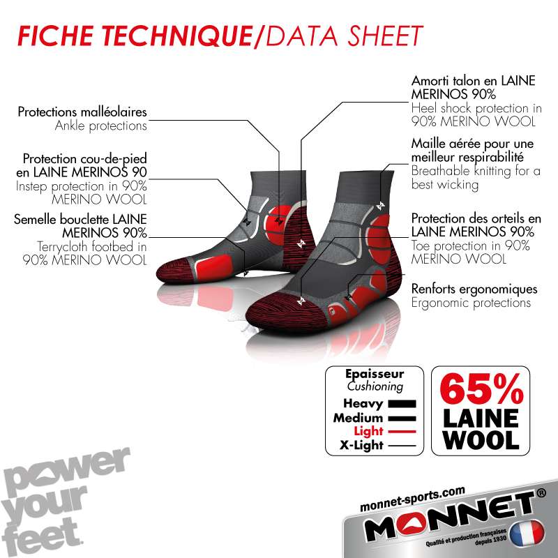 Monnet Trek Mid Light - Wandersocken