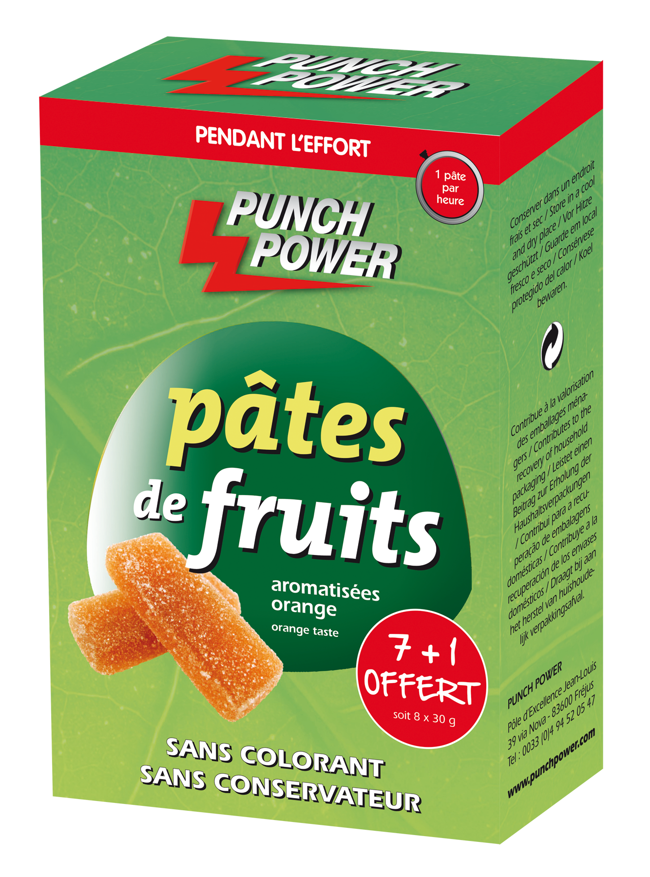 Punch Power - Pâtes de fruits orange (8 x 30 g)