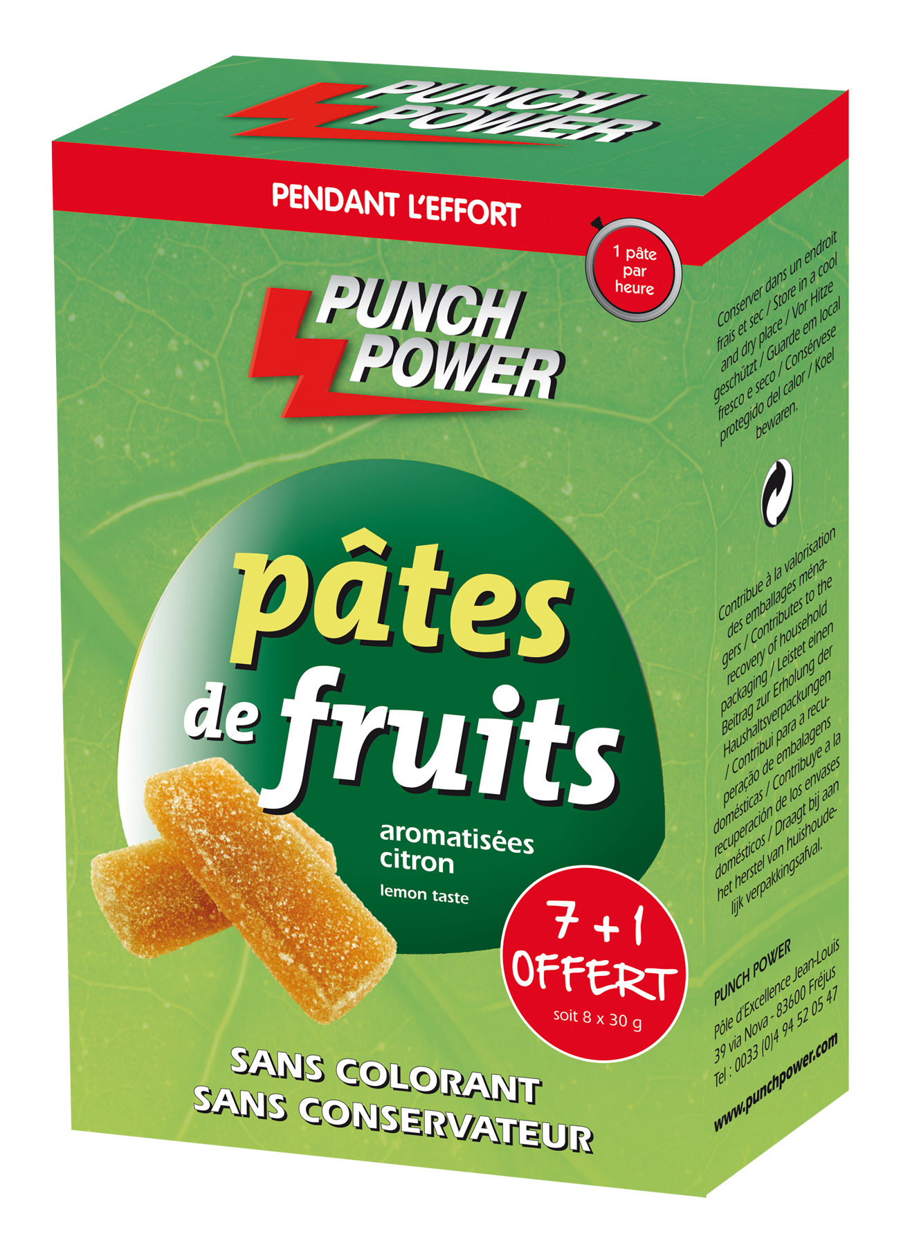 Punch Power Pâtes de fruits citron (8 x 30 g) - Czapka | Hardloop