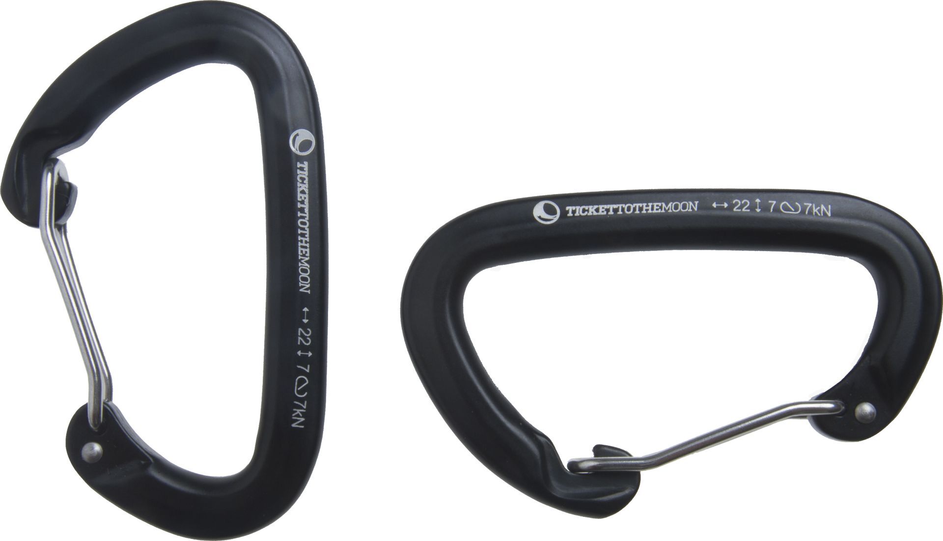 Ticket to the Moon Aluminium carabiner 22kN x2 - Moschettone | Hardloop