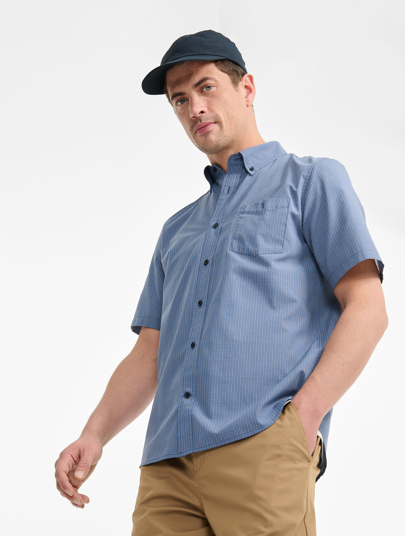 Aigle Chemise Carreaux Manches Courtes Dry Fast UV-C - Koszula meski | Hardloop