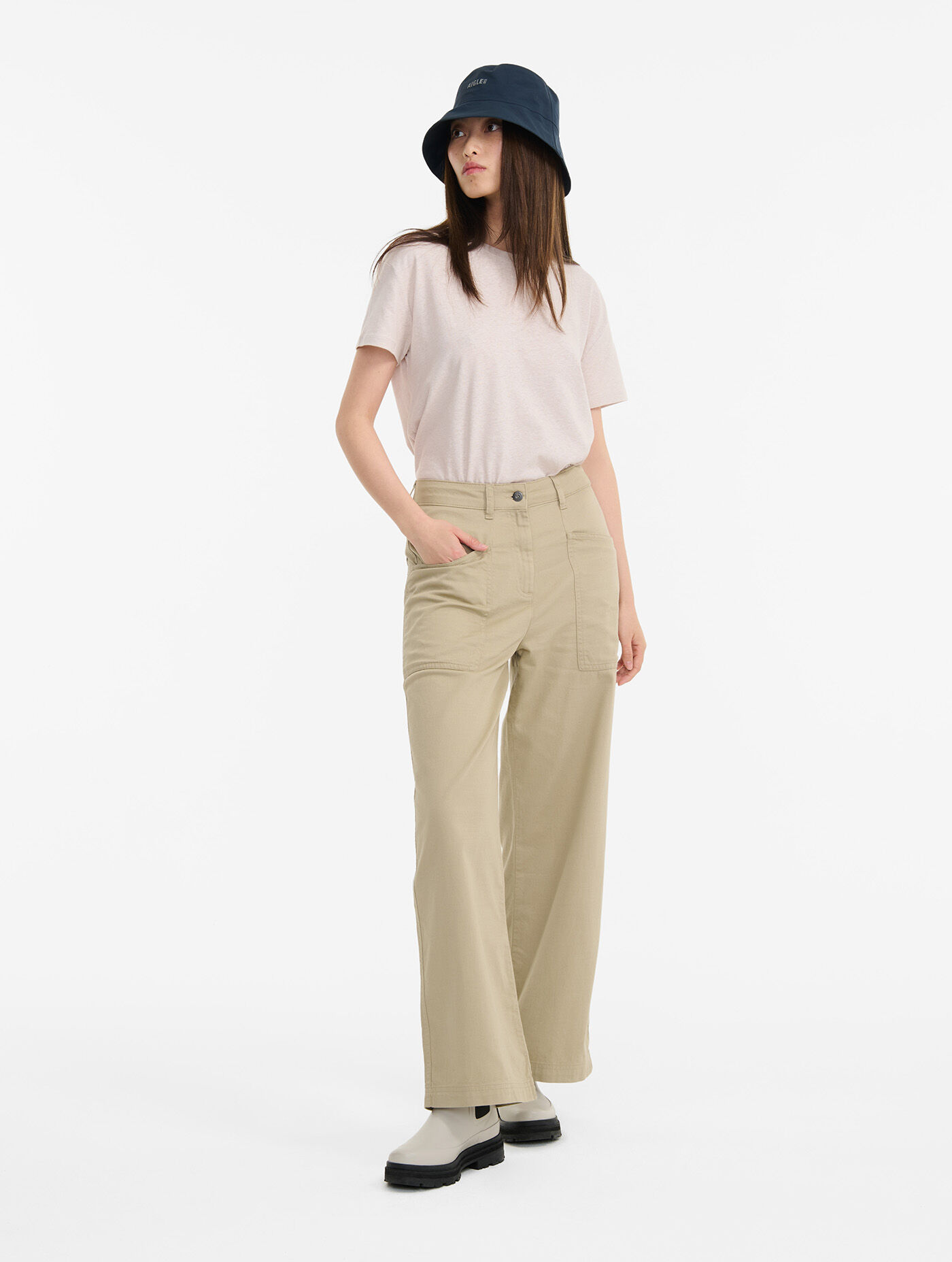 Aigle Pantalon Twill Coton Lin - Trousers - Women's | Hardloop