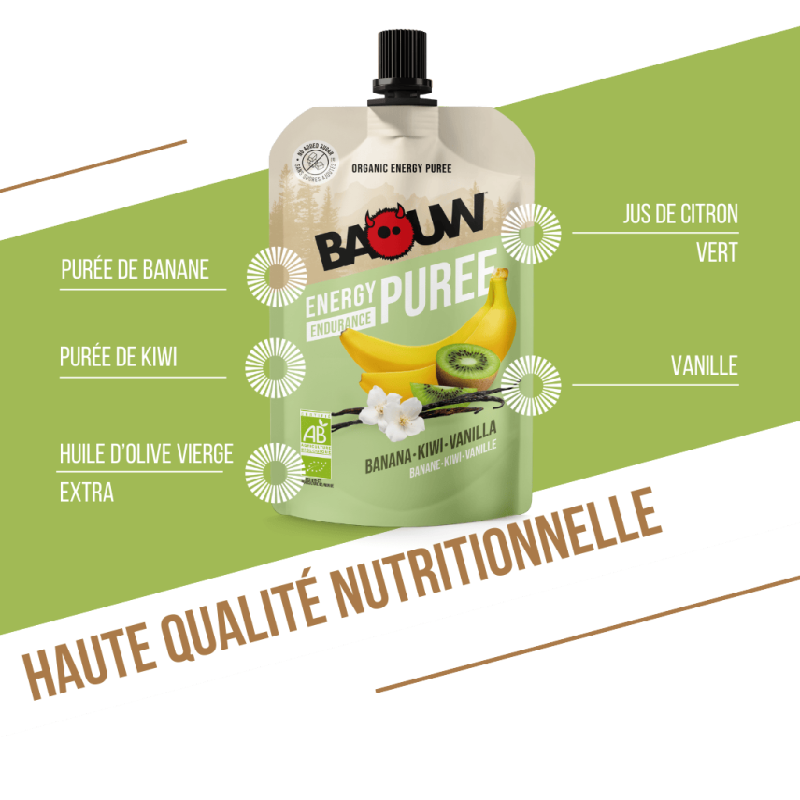 Baouw Banane-Kiwi-Vanille - Composte e puree energetiche | Hardloop