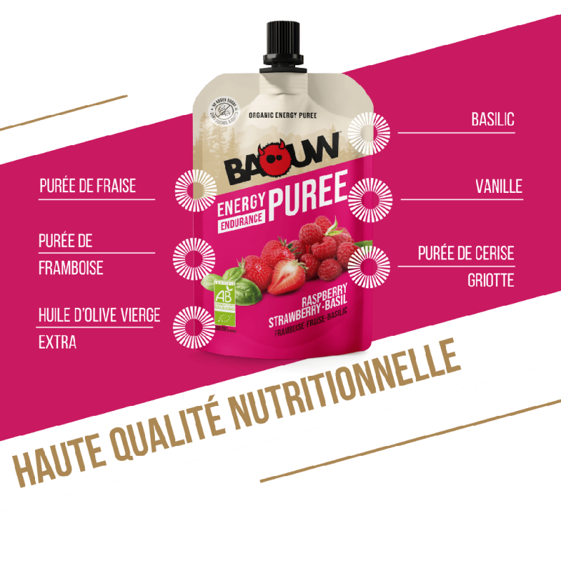 Baouw Framboise-Fraise-Basilic - Composte e puree energetiche | Hardloop