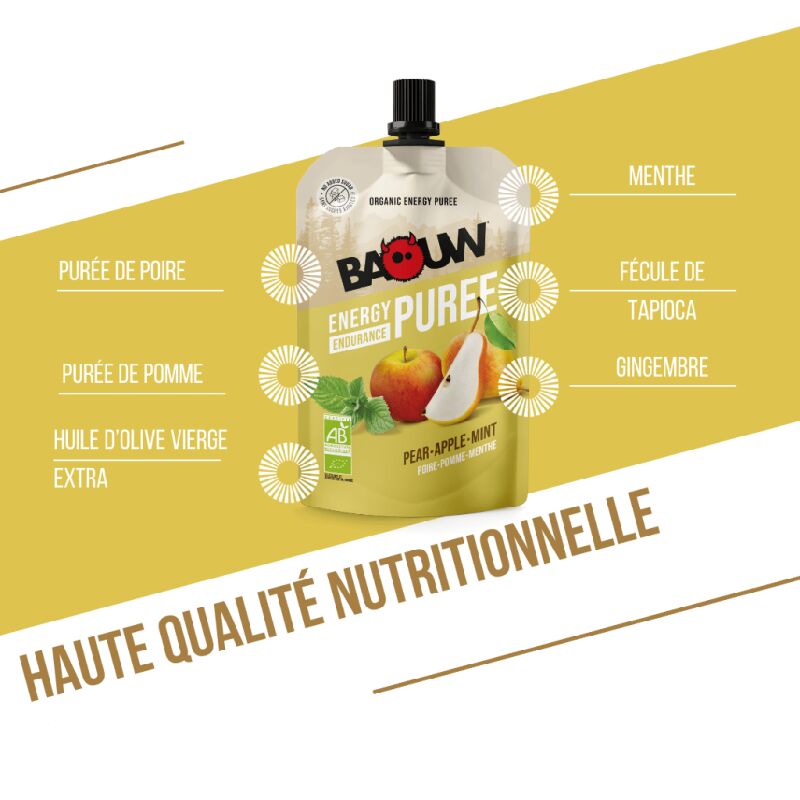 Baouw Poire-Pomme-Menthe - Composte e puree energetiche | Hardloop