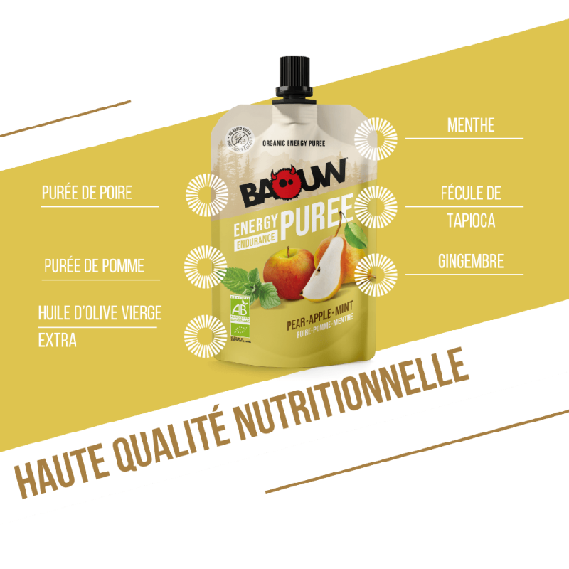 Baouw Poire-Pomme-Menthe - Energetický kompot | Hardloop
