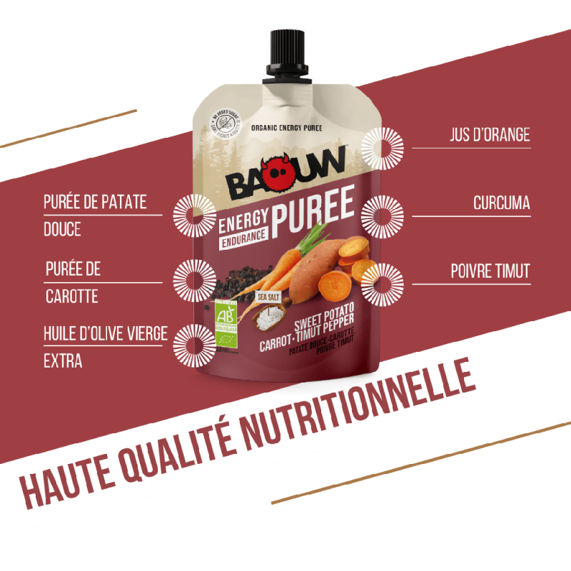 Baouw Patate Douce-Carotte-Poivre Timut - Composte e puree energetiche | Hardloop