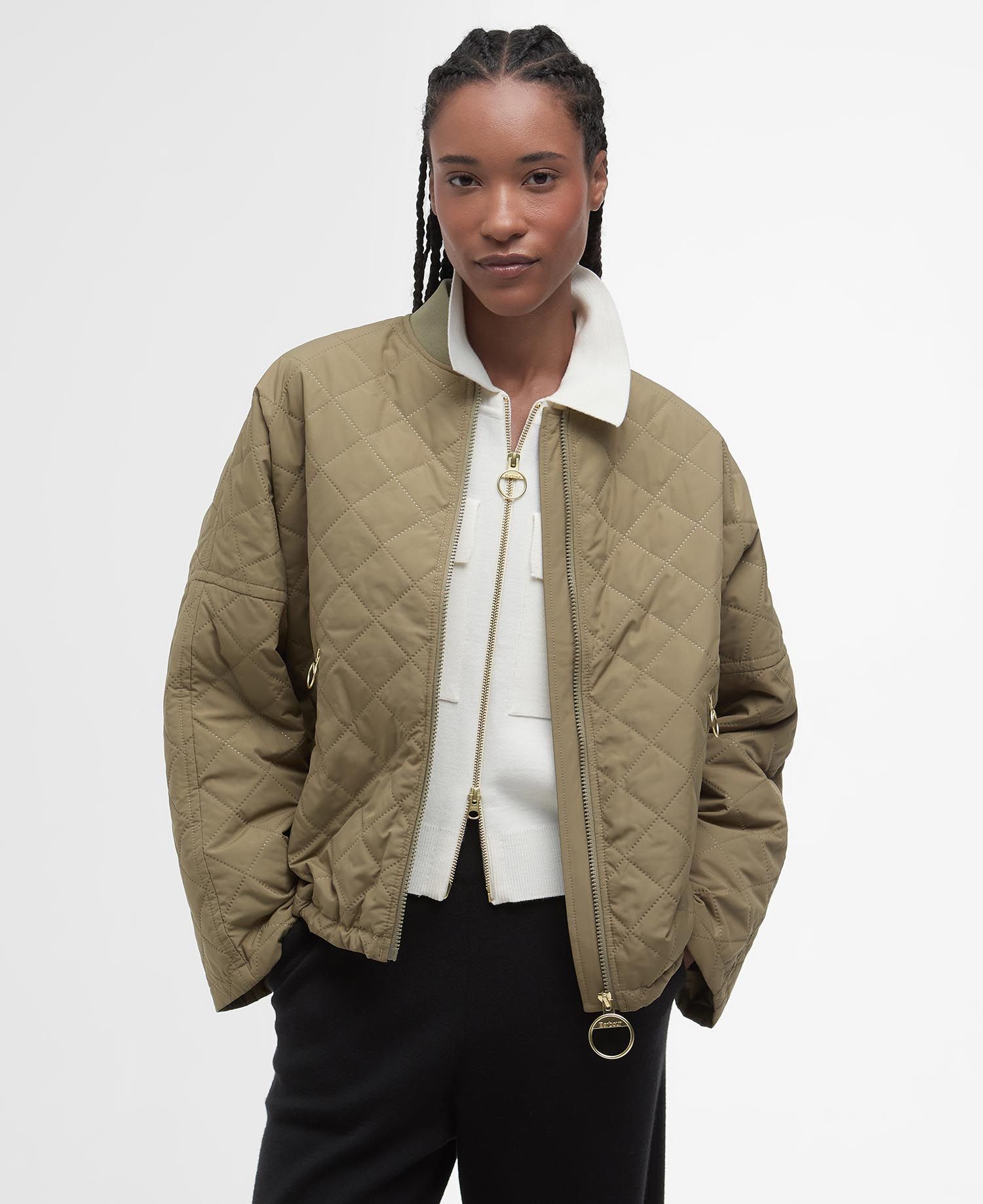 Barbour Emlyn Quilted Bomber Jacka Dam Hardloop