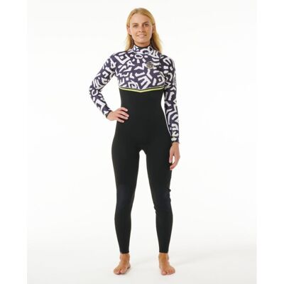 Women E Bomb 4/3 mm Zip Free Sublimed Wetsuit - Surf Wetsuit - Women's