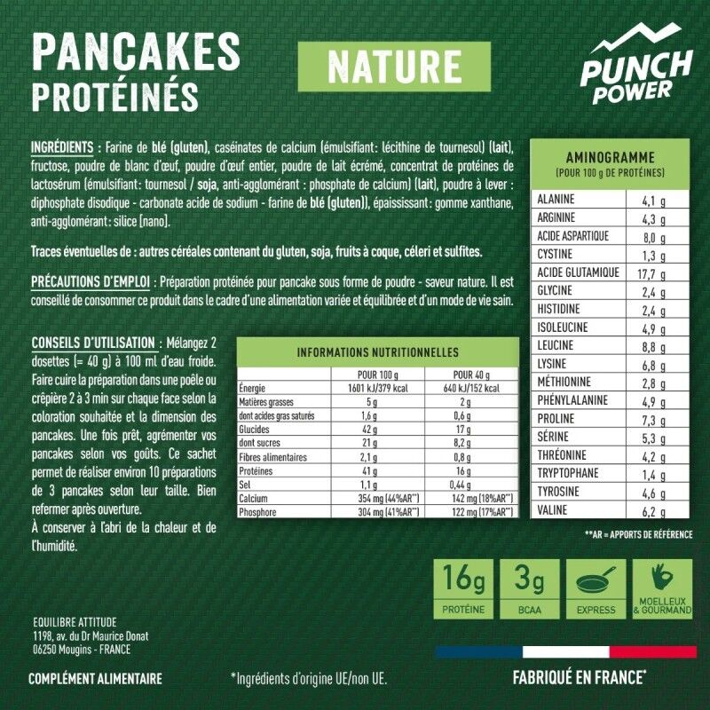 Punch Power Pancakes Proteines - Poudre 400 g - Vriesdroogmaaltijd | Hardloop