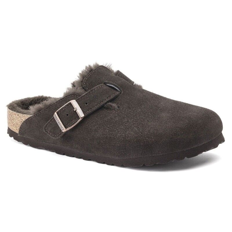 Birkenstock Boston Shearling Suede Leather - Kapcie zimowe (np. kapcie Subu) | Hardloop