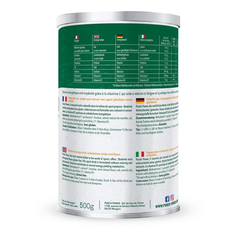 Punch Power BiOdrink Menthe Antioxydant sans gluten - Napój energetyczny | Hardloop