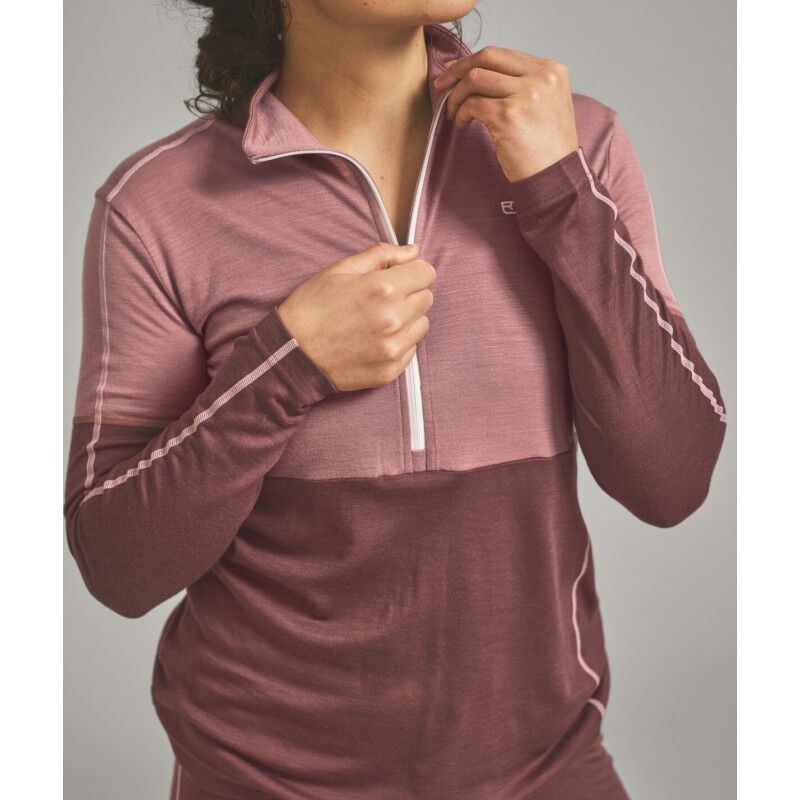 Ortovox 185 Rock'N'Wool Zip Neck - Dámské Merinoové Trička | Hardloop