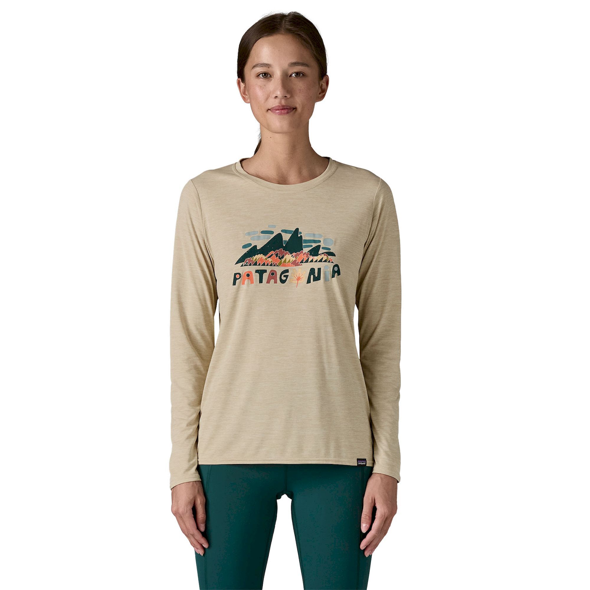 Patagonia Women's Long-Sleeved Cap Cool Daily Graphic Shirt - Waters - T-shirt damski | Hardloop