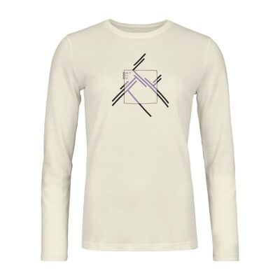 185 Merino Mountain Cutout LS - T-shirt en laine mérinos femme