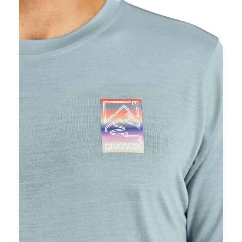 Ortovox 140 Cool Mountain Gradient TS - T-shirt en laine mérinos homme | Hardloop