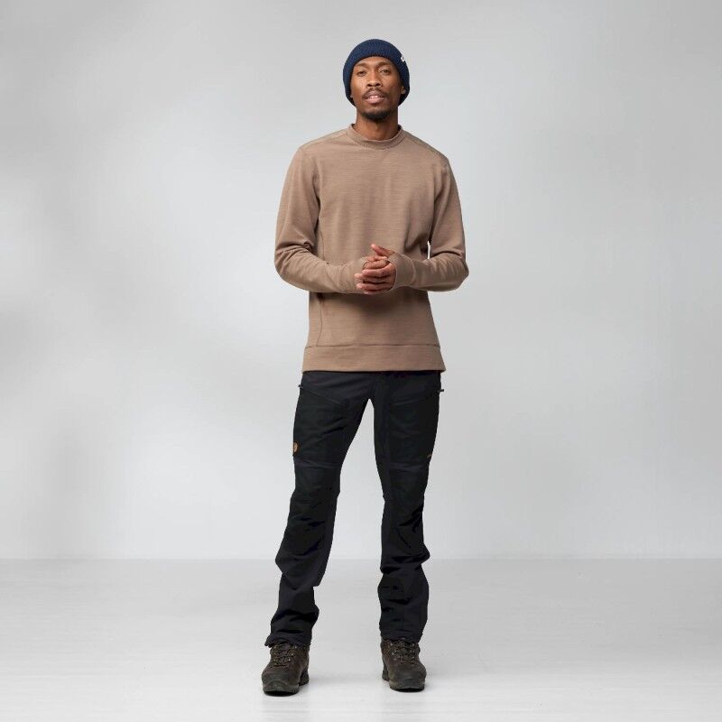 Fjällräven Keb Fleece Crew Neck - Merinohoodie - Heren | Hardloop